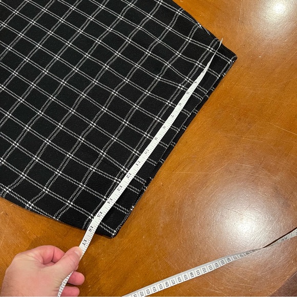 NEW J.Jill Black/Cream Windowpane Plaid Mini Skirt SP Small Petite Cotton Blend - Picture 14 of 16